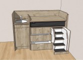 Commode 170 cm Grey craft oak Tangara Groothandel voor de Kinderopvang Kinderdagverblijfinrichting